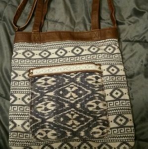 Blue and brown purse